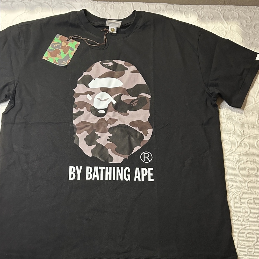 Bape Black Camo Ape Head Tee